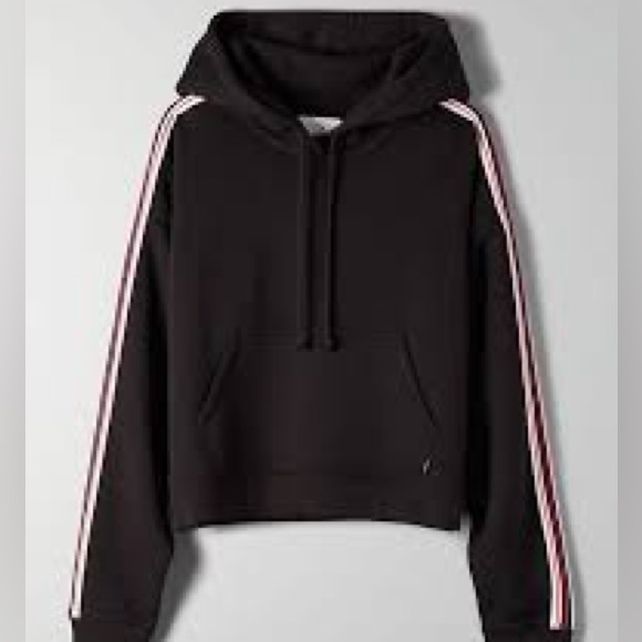 TNA Aritzia cropped black hoodie pullover - Picture 1 of 3